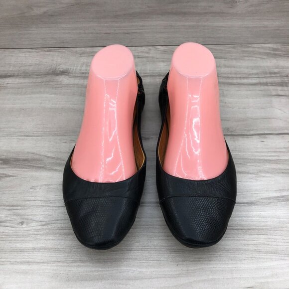 Peter Millar Ballet Flats Womens 8.5M Black Leather Slip On Shoes - Picture 7 of 13